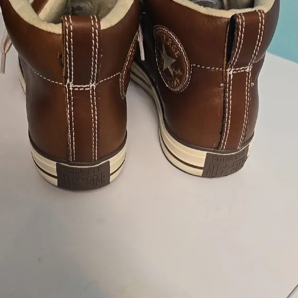 Converse Brown Leather High-Top Sneakers - Picture 3 of 6